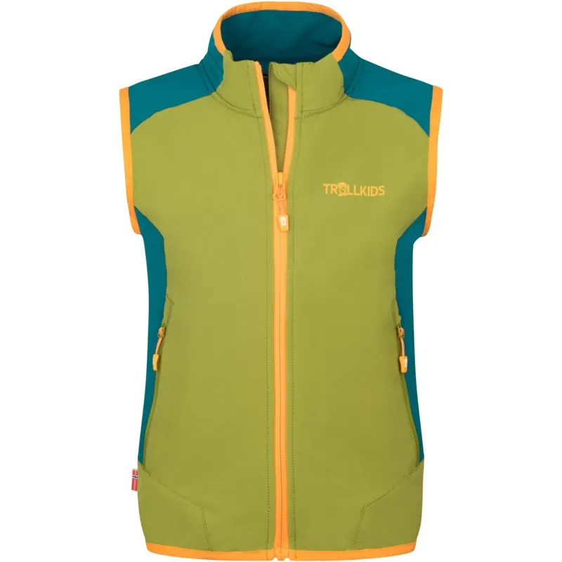 Trollkids Balestrand Weste Kinder - Pear Green/Lagoon Green/Sahara Sunset Markenprodukt