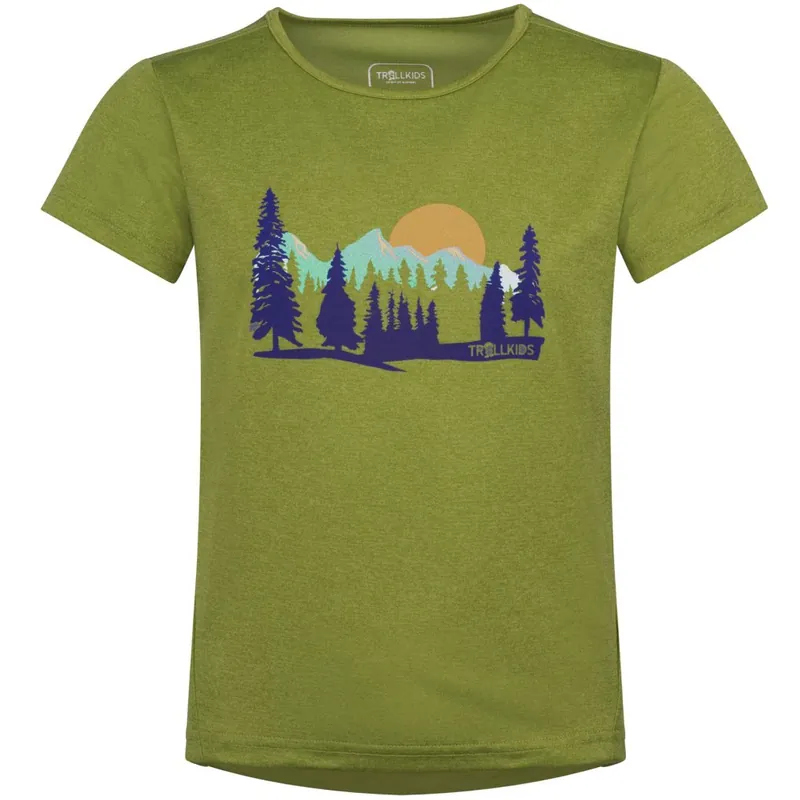 Sichere Zahlung Trollkids Gudvangen T-Shirt Mädchen - Hedge Green