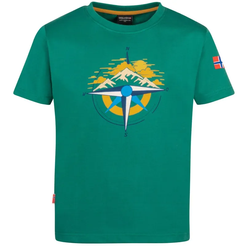 Trollkids Trondheim T-Shirt Kinder - Jungle Green Markenprodukt