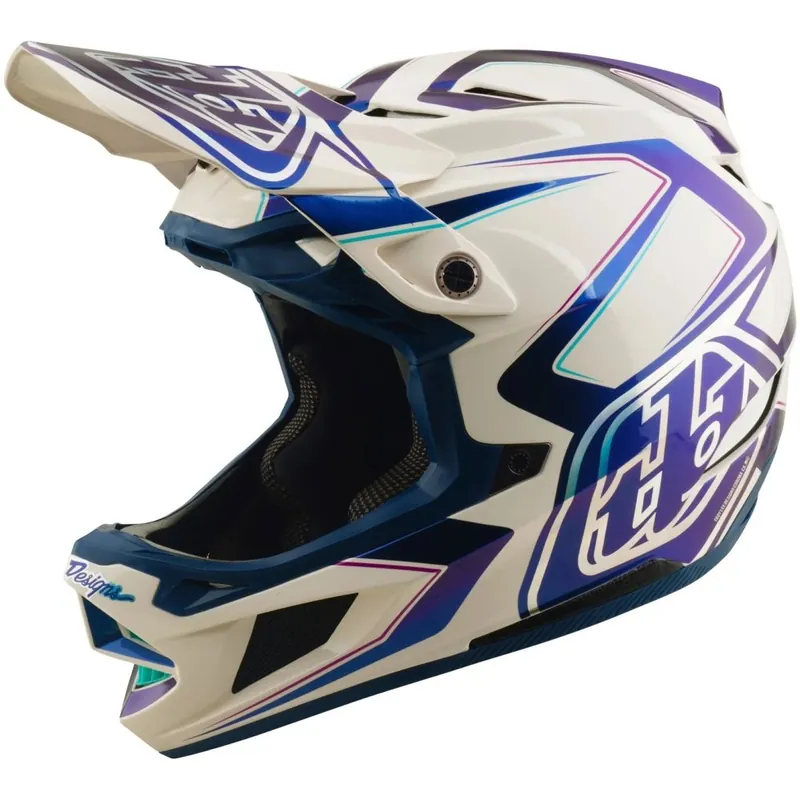 Online Kaufen Troy Lee Designs D4 Composite MIPS Helm - Flared White/Indigo