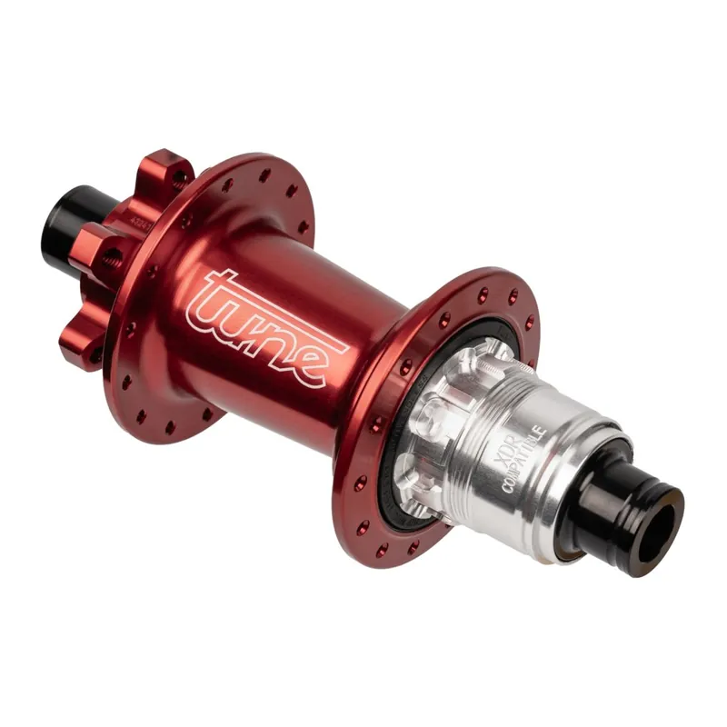 Tune Micro Boost Hinterradnabe - Standard Lager 6-Loch 12x148mm - 32-Loch - HG 10/11/12 - rot Rabatt