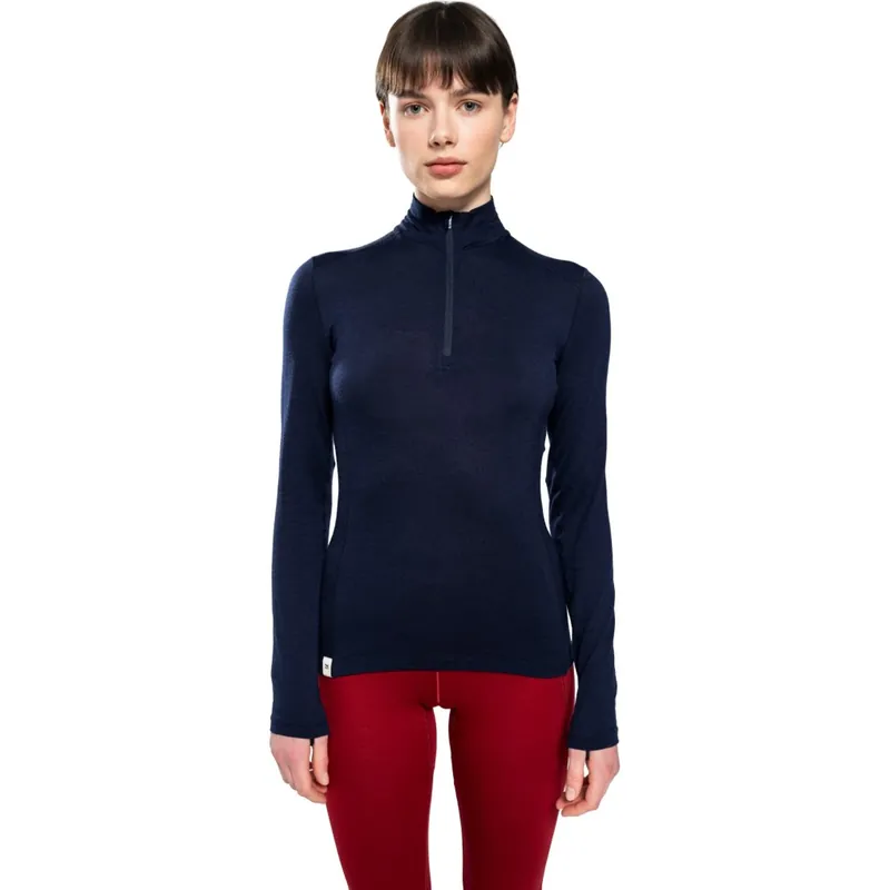 Ulvang Hero Half Zip Langarm-Unterhemd Damen - Navy Blue Beliebt