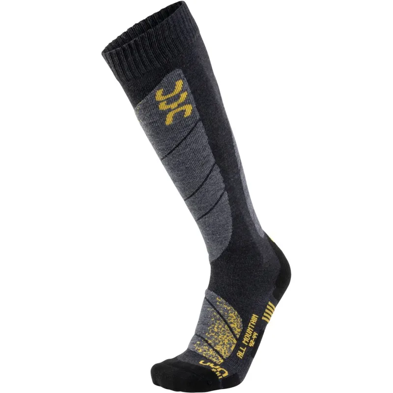 UYN Ski All Mountain Socken Herren - Anthracite Melange/Yellow Direkt Vom Hersteller