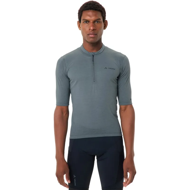 Vaude Kuro Half-Zip Kurzarmtrikot Herren - heron Echt