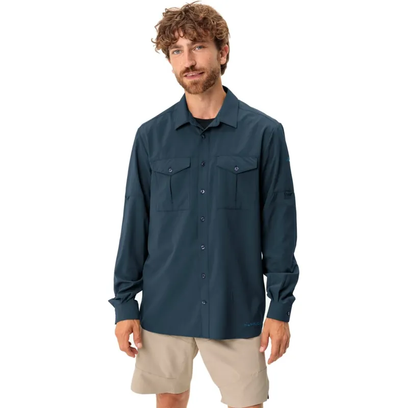Vaude Rosemoor II Langarm Hemd Herren - dark sea uni Sofort Bestellen