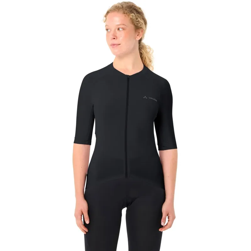 Rabatt Vaude Furka Full-Zip III Kurzarmtrikot Damen - schwarz