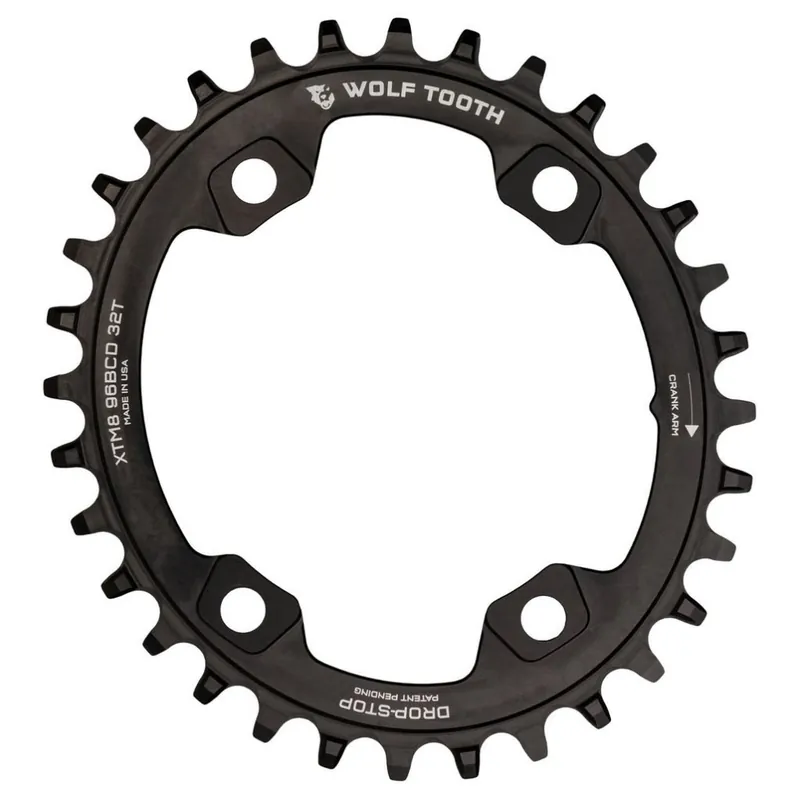 Wolf Tooth Elliptical - Single Kettenblatt 96mm für Shimano XT M8000 / M8020 / SLX M7000 - Drop Stop - schwarz Saisonangebot