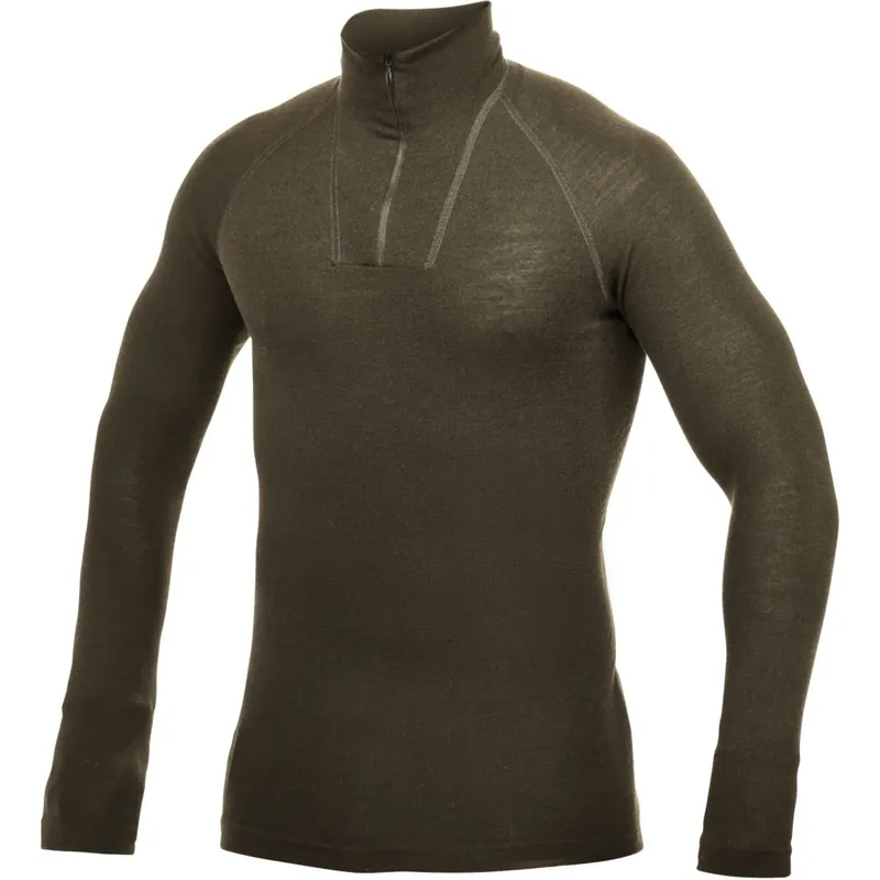 Echt Woolpower LITE Zip Langarm-Unterhemd Unisex - pine green