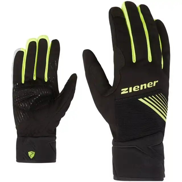 Bestpreis Ziener Dirich Touch Fahrradhandschuhe - black/poison yellow