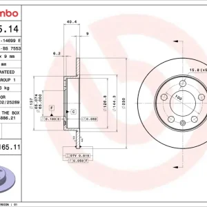 BREMBO 08.7165.11 - Bremsscheibe - PRIME LINE - UV Coated Preisreduziert