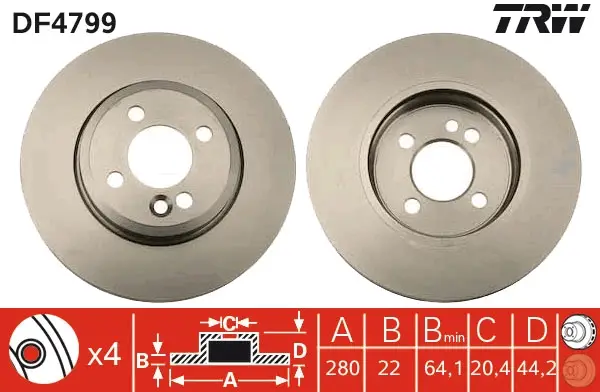 Geprüft TRW DF4799 - Bremsscheibe