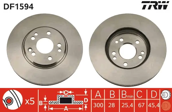 TRW DF1594 - Bremsscheibe Schnäppchen