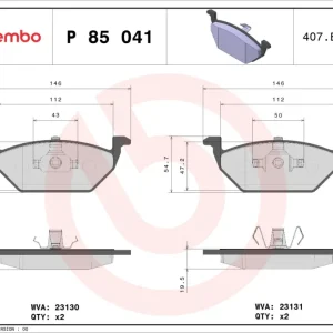 Echt BREMBO P 85 041 - Bremsbelagsatz, Scheibenbremse - PRIME LINE