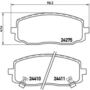 BREMBO P 30 032 - Bremsbelagsatz, Scheibenbremse - PRIME LINE Nur Heute