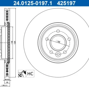 ATE 24.0125-0197.1 - Bremsscheibe Heißes Angebot
