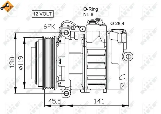 NRF 32053 - Kompressor, Klimaanlage - EASY FIT Markenware