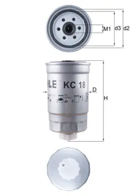 Markenprodukt MAHLE KC 18 - Kraftstofffilter