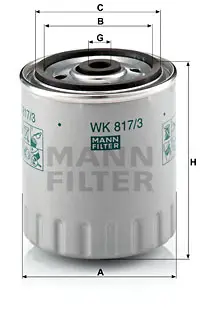 MANN-FILTER WK 817/3 x - Kraftstofffilter Begrenztes Angebot
