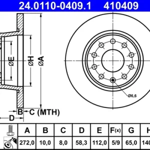Aktuell ATE 24.0110-0409.1 - Bremsscheibe