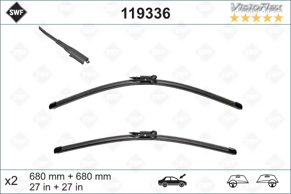 SWF SF336 Scheibenwischer 119336 - DAS ORIGINAL SET680mm / 680mm Angebot
