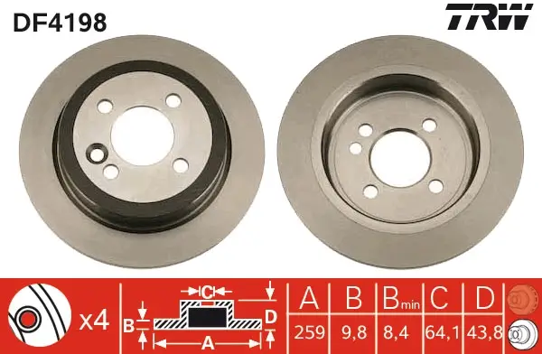 Bestpreis TRW DF4198 - Bremsscheibe