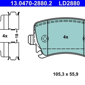 ATE 13.0470-2880.2 - Bremsbelagsatz, Scheibenbremse - ATE Ceramic Highlight