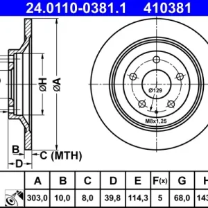 ATE 24.0110-0381.1 - Bremsscheibe Rabatt