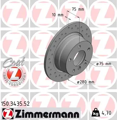 Super-Preis ZIMMERMANN 150.3435.52 - Bremsscheibe - SPORT COAT Z