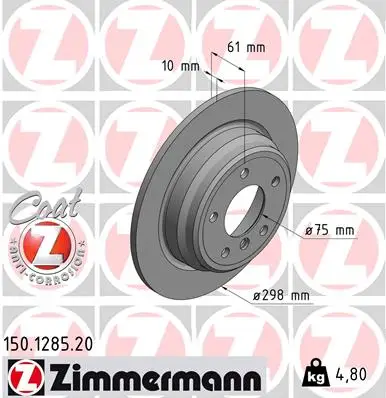 ZIMMERMANN 150.1285.20 - Bremsscheibe - COAT Z Neue Kollektion