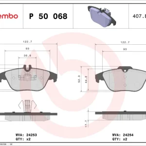 Schnäppchen BREMBO P 50 068 - Bremsbelagsatz, Scheibenbremse - PRIME LINE