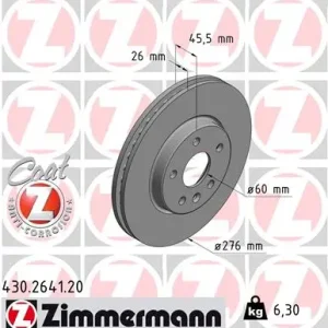 Begrenztes Angebot ZIMMERMANN 430.2641.20 - Bremsscheibe - COAT Z