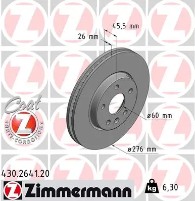 Begrenztes Angebot ZIMMERMANN 430.2641.20 - Bremsscheibe - COAT Z