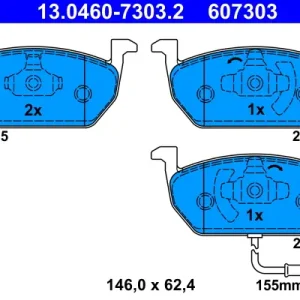 ATE 13.0460-7303.2 - Bremsbelagsatz, Scheibenbremse Neue Kollektion