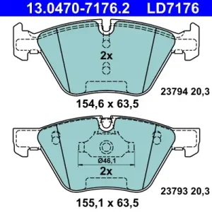 ATE 13.0470-7176.2 - Bremsbelagsatz, Scheibenbremse - ATE Ceramic Wochenendangebot