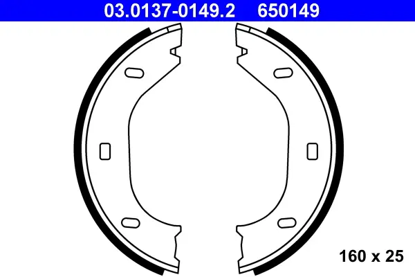 Neuheit ATE 03.0137-0149.2 - Bremsbackensatz, Feststellbremse