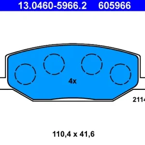 Versand Am Gleichen Tag ATE 13.0460-5966.2 - Bremsbelagsatz, Scheibenbremse