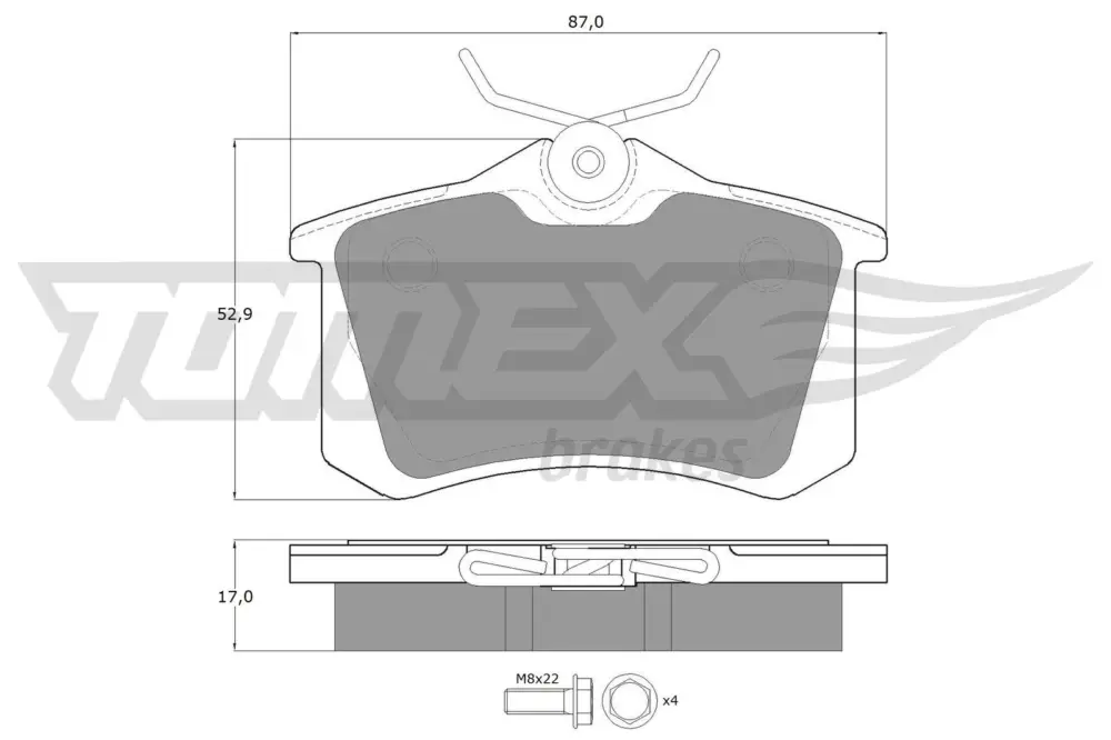 TOMEX Brakes TX 10-781 - Bremsbelagsatz, Scheibenbremse Highlight