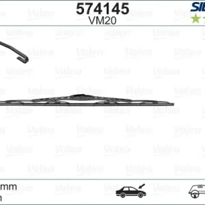 Zertifiziert VALEO VM20 Scheibenwischer 574145 - SILENCIO CONVENTIONAL SINGLE