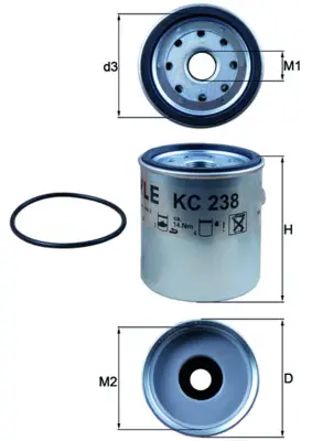 Jetzt Kaufen MAHLE KC 238D - Kraftstofffilter