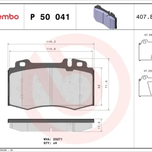 BREMBO P 50 041 - Bremsbelagsatz, Scheibenbremse - PRIME LINE Sofort Bestellen