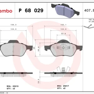 Knallerangebot BREMBO P 68 029 - Bremsbelagsatz, Scheibenbremse - PRIME LINE
