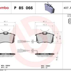 BREMBO P 85 066 - Bremsbelagsatz, Scheibenbremse - PRIME LINE Neue Kollektion