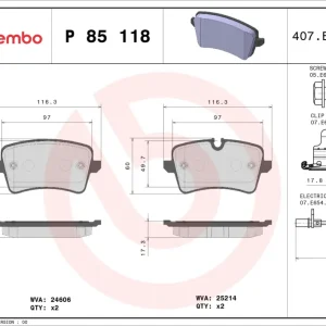 Solange Der Vorrat Reicht BREMBO P 85 118 - Bremsbelagsatz, Scheibenbremse - PRIME LINE