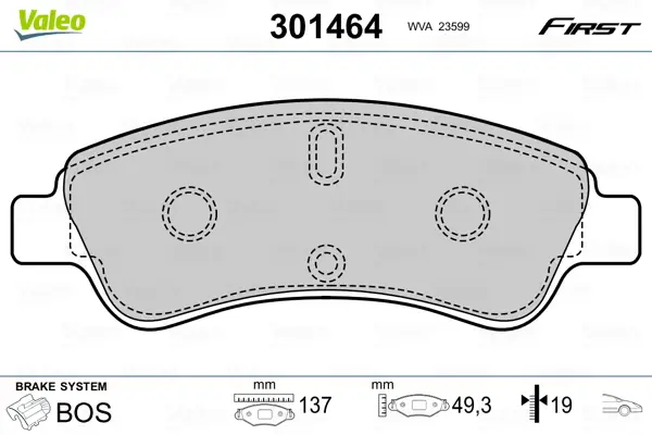 VALEO 301464 - Bremsbelagsatz, Scheibenbremse - FIRST Versand Am Gleichen Tag