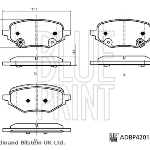 BLUE PRINT ADBP420174 - Bremsbelagsatz, Scheibenbremse Markenware
