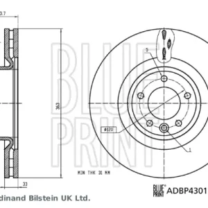BLUE PRINT ADBP430117 - Bremsscheibe Jetzt Kaufen