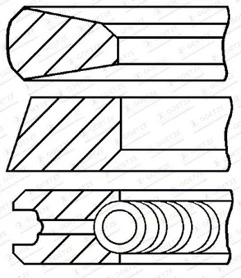 GOETZE ENGINE 08-437500-00 - Kolbenringsatz - Goetze Diamond Coated LKZ-Ring Markenware