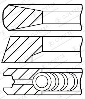 Echt GOETZE ENGINE 08-440600-00 - Kolbenringsatz - Goetze Diamond Coated LKZ-Ring
