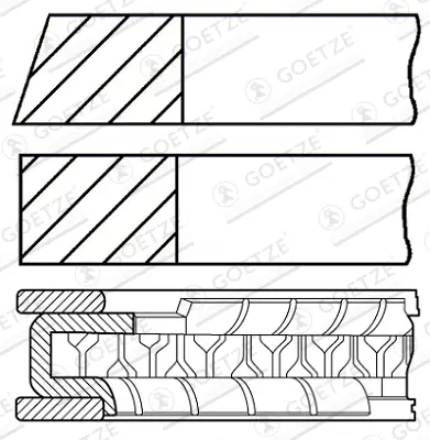 Begrenztes Angebot GOETZE ENGINE 08-443900-00 - Kolbenringsatz