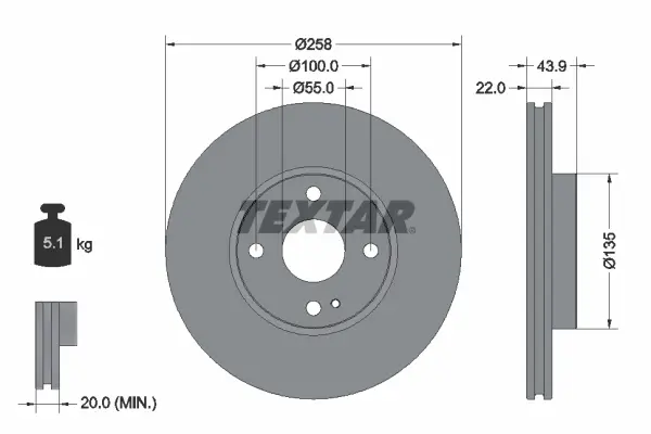 Kracherpreis TEXTAR 92300903 - Bremsscheibe - PRO